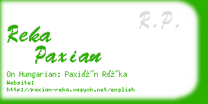 reka paxian business card